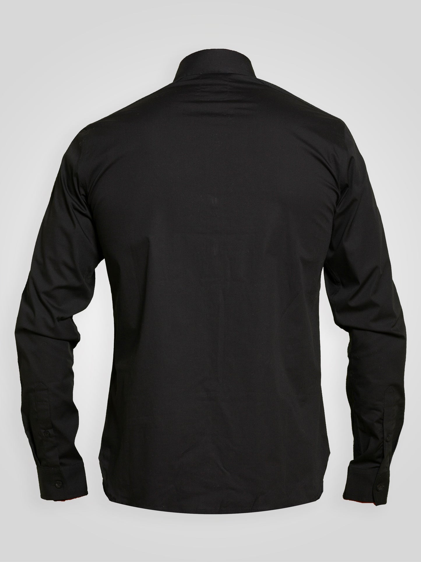 MICHAEL -D555 Black Couture Long Sleeve Stretch Shirt with Taping On Sleeves
