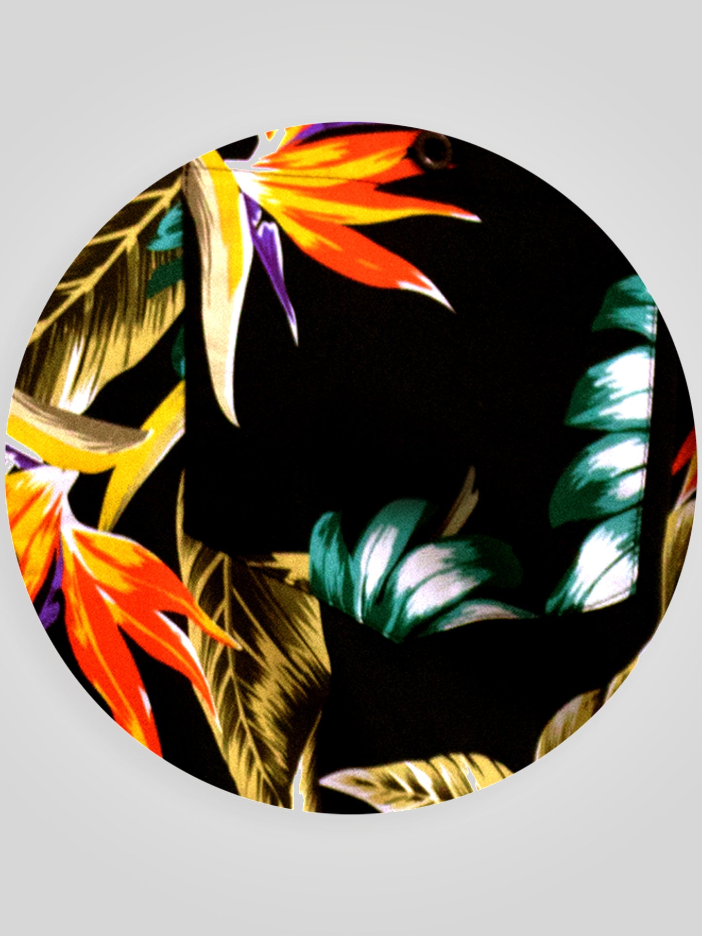 SELBY -D555 Black Hawaiian All Over Print Short Sleeve Revere Collar Shirt