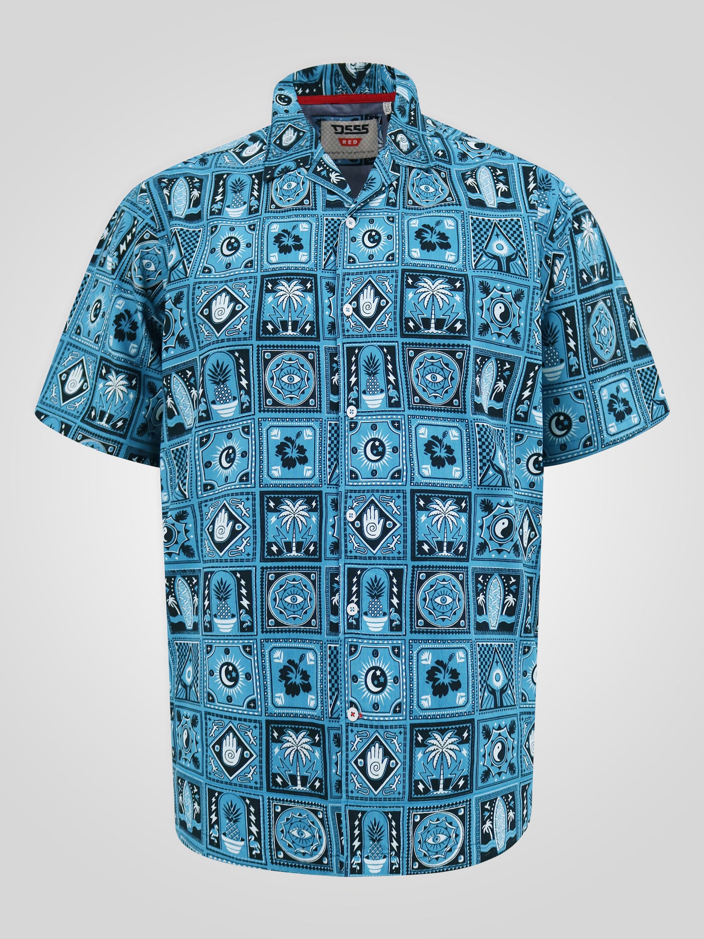 HAWKINS -D555 Teal Green Cuban Collar Short Sleeve Resort Shirt