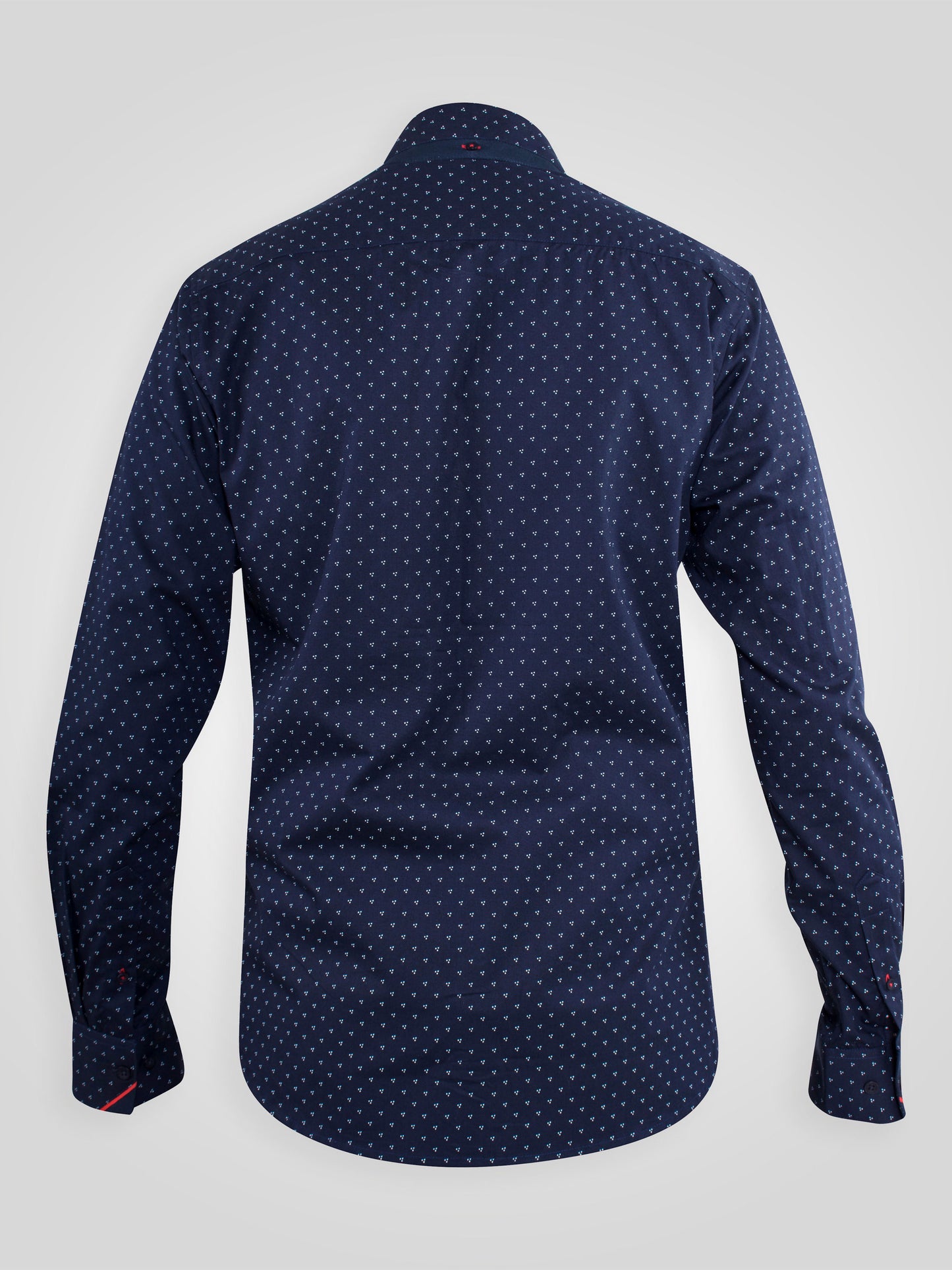 AUGUSTA -D555 Dark Navy Blue Long Sleeve All Over Printed Shirt