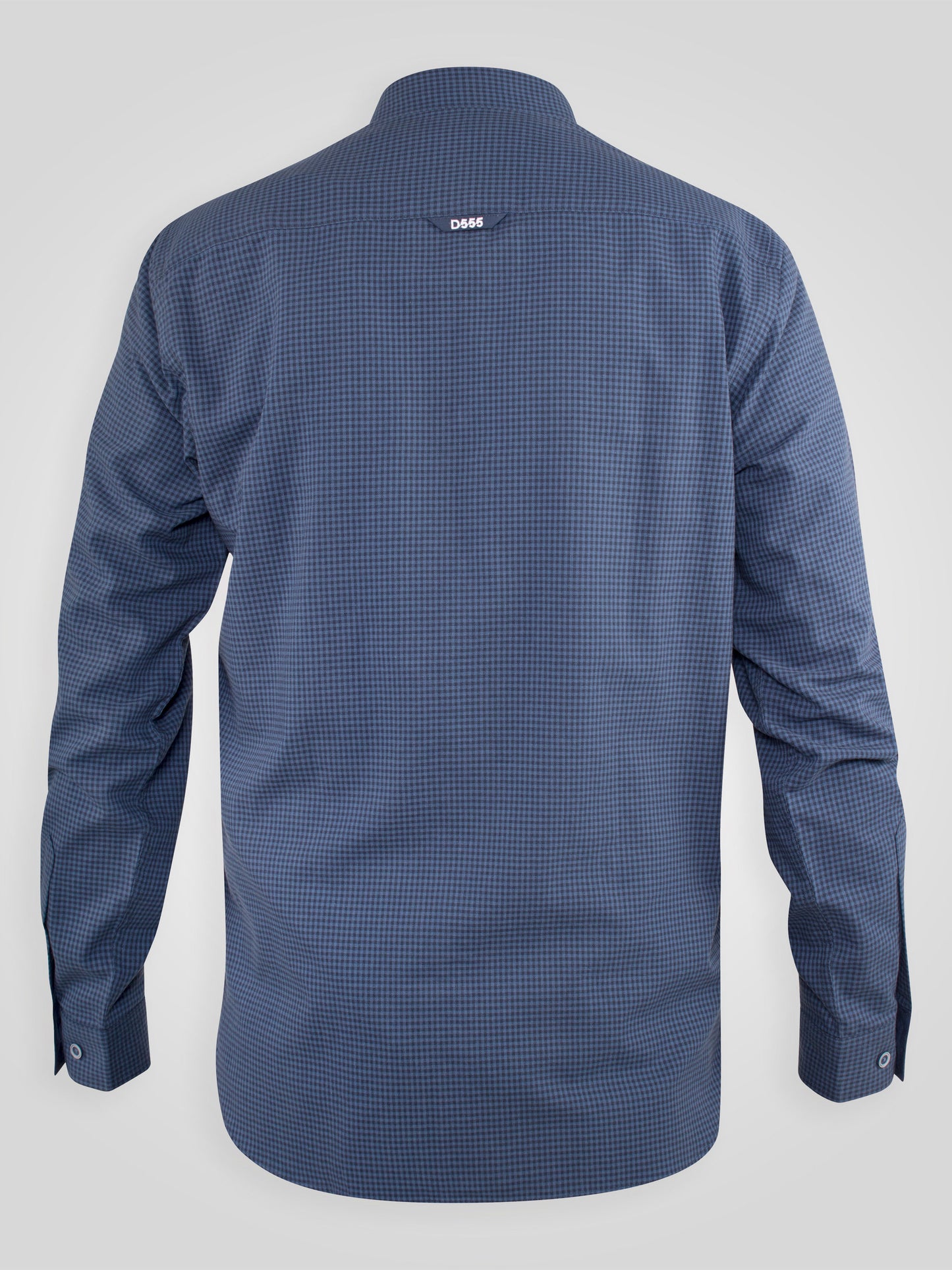 MELBOURNE -D555 Blue Navy Check Long Sleeve Gingham Check Button Down Shirt