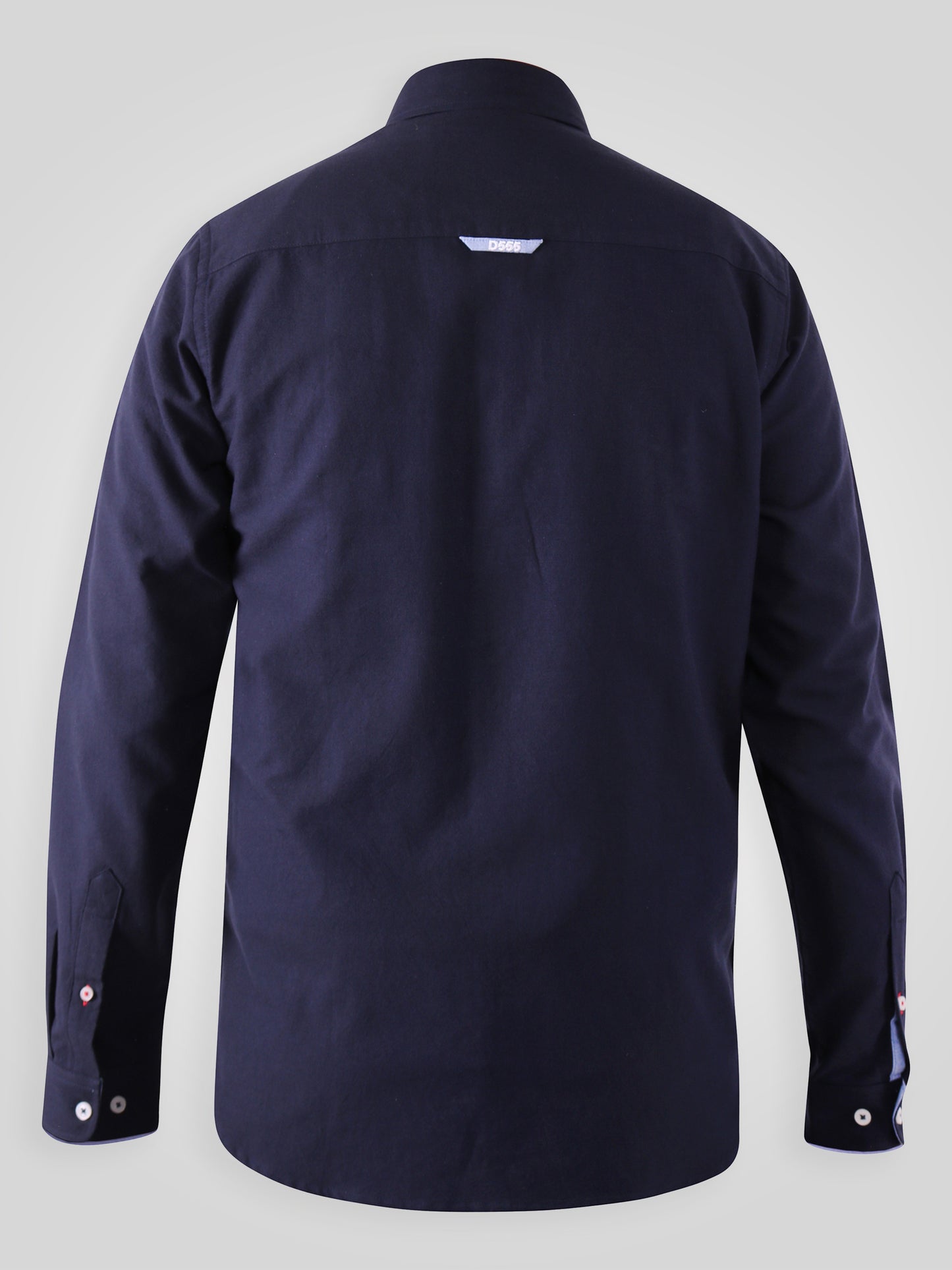 COLCHESTER 1 -D555 Navy Blue Long Sleeve Oxford Shirt with Button Down Collar