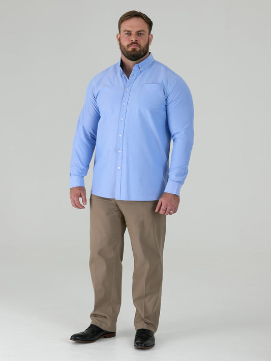 RICHARD -D555 Sky Blue Classic Oxford Long Sleeve Button Down Shirt with Pocket