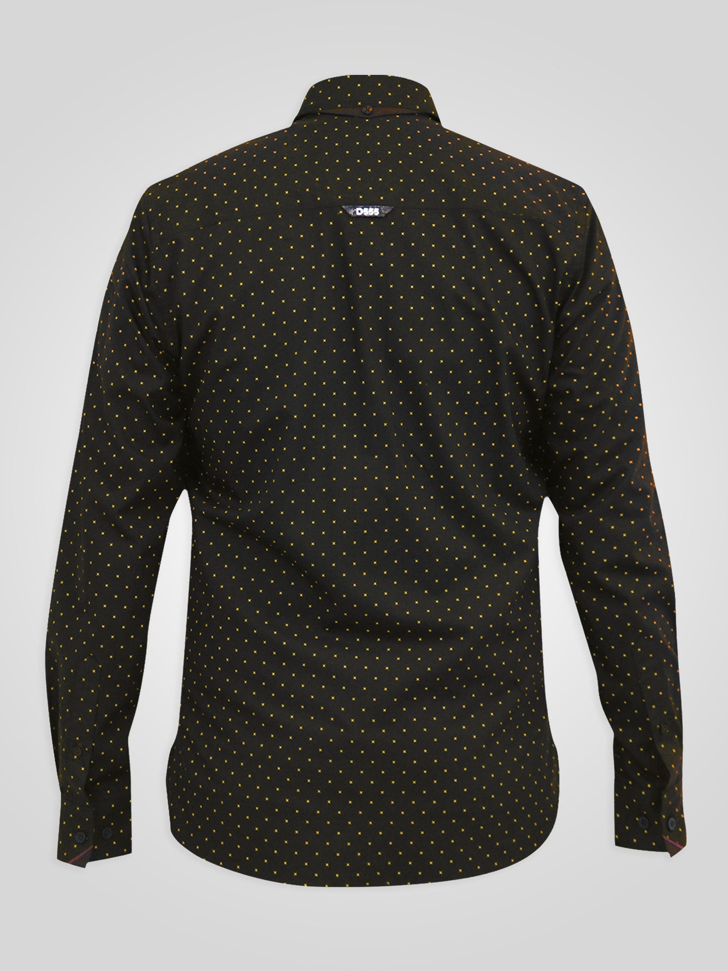 BERNARD -D555 Black Long Sleeve with Concealed Button Down Collar Shirt