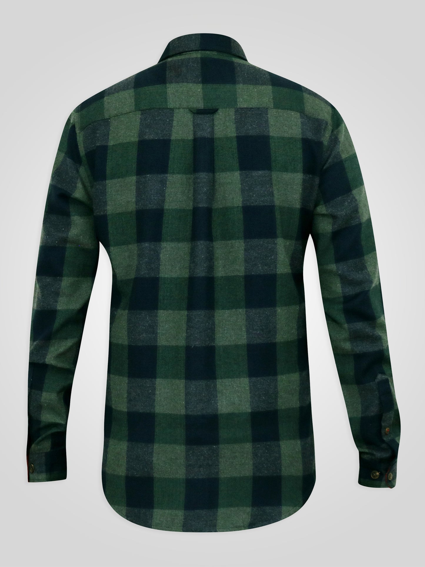 GARFIELD -D555 Navy Green Check Long Sleeve Check Overshirt
