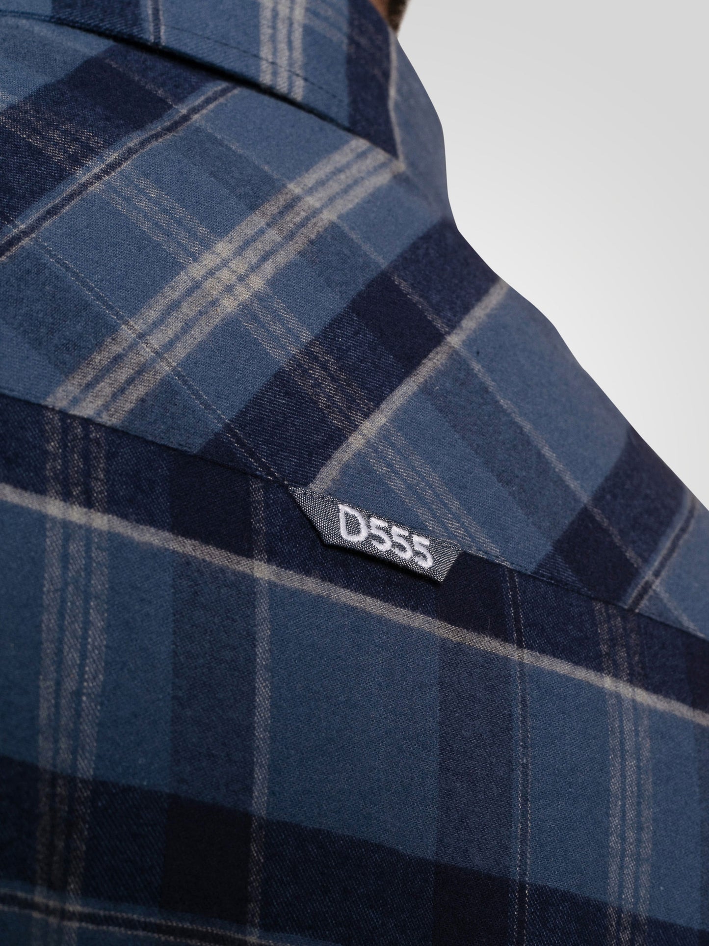 SHREWSBURY -D555 Blue Navy Check Long Sleeve Blue and Navy Check Shirt