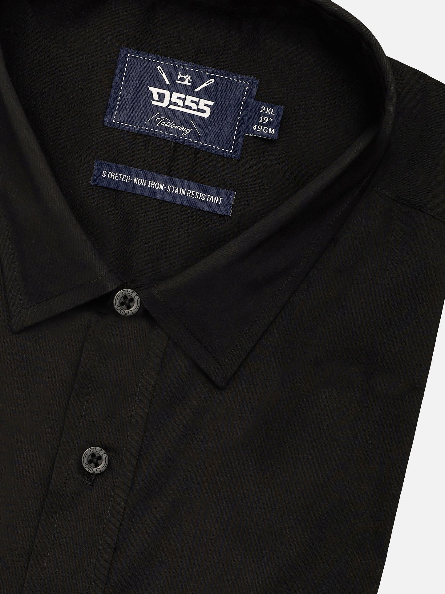 OLIVER -D555 Black Ultimate Stain Resist Non Iron Long Sleeve Stretch Shirt