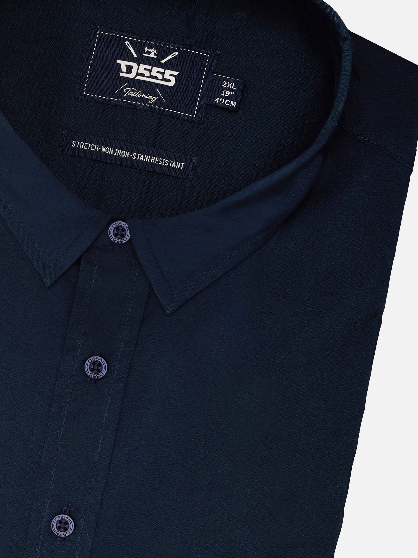 OLIVER -D555 Navy Blue Ultimate Stain Resist Non Iron Long Sleeve Stretch Shirt