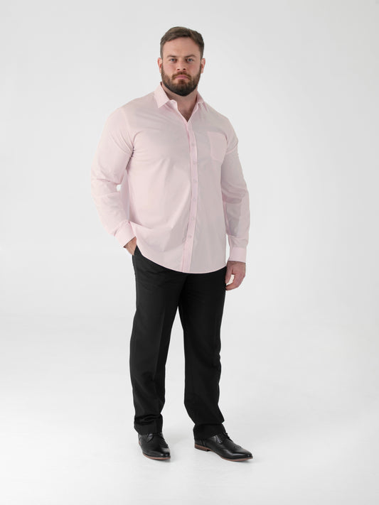 OLIVER -D555 Pink Ultimate Stain Resist Non Iron Long Sleeve Stretch Shirt