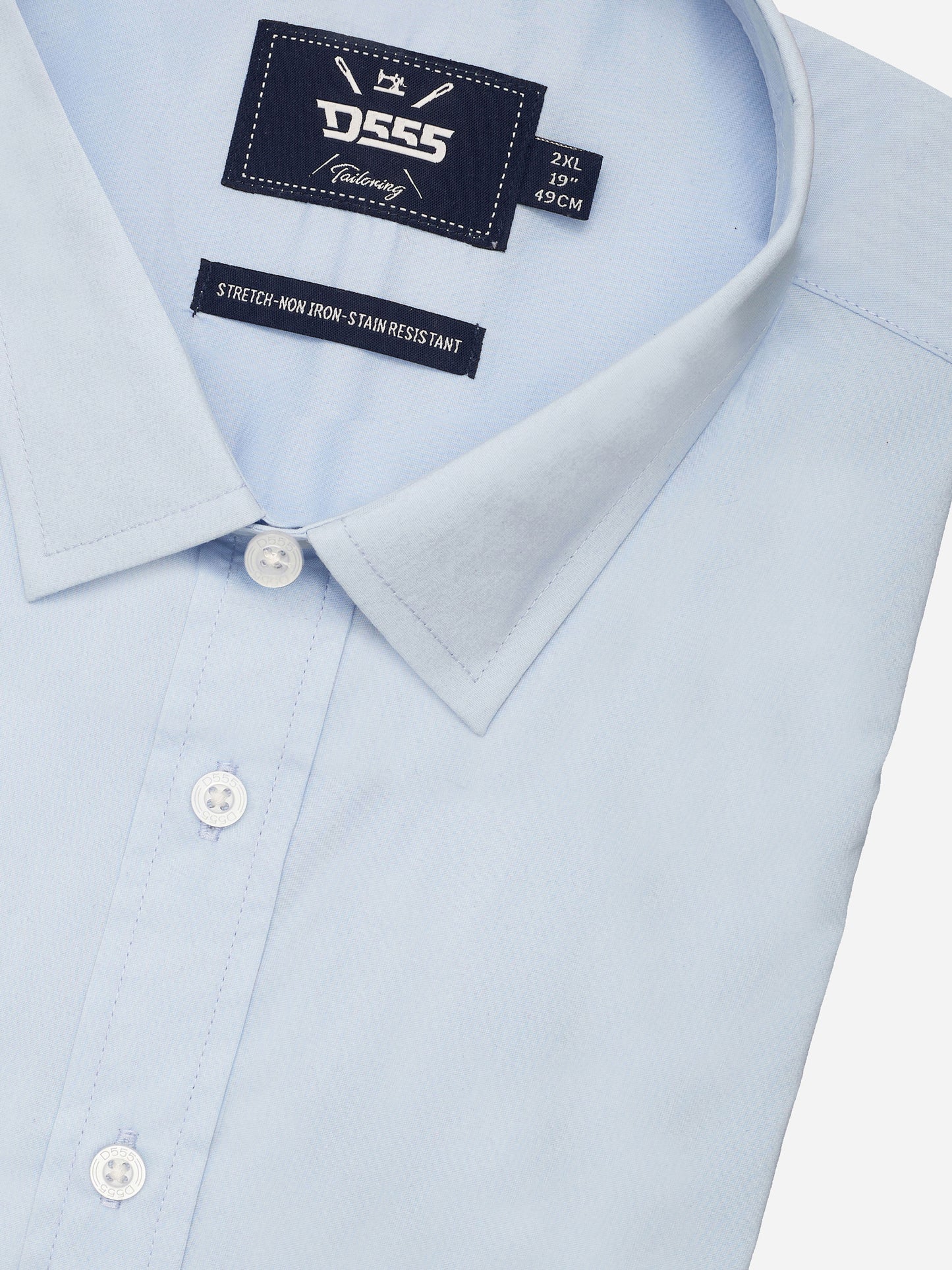 OLIVER -D555 Sky Blue Ultimate Stain Resist Non Iron Long Sleeve Stretch Shirt