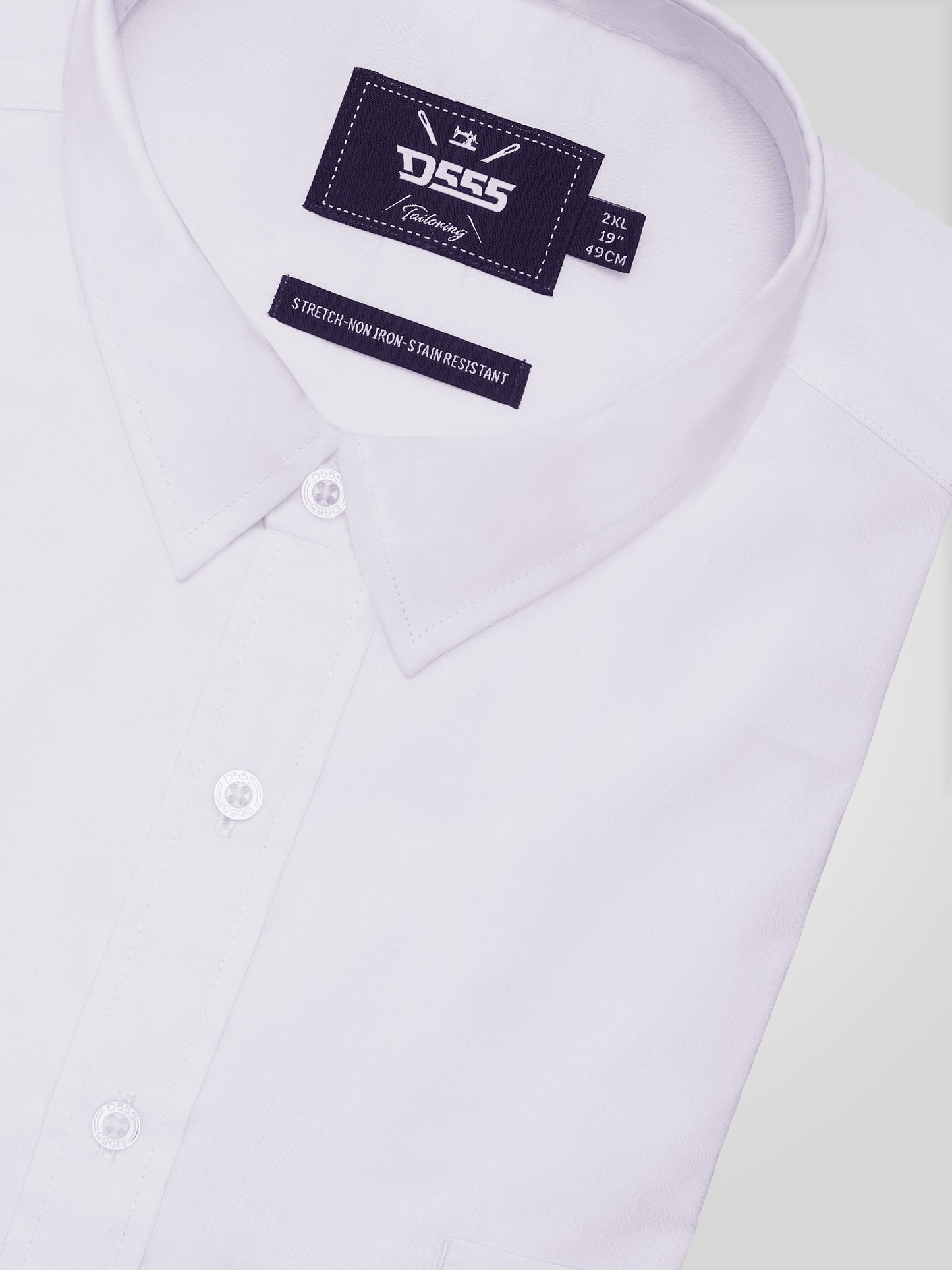 OLIVER -D555 White Ultimate Stain Resist Non Iron Long Sleeve Stretch Shirt