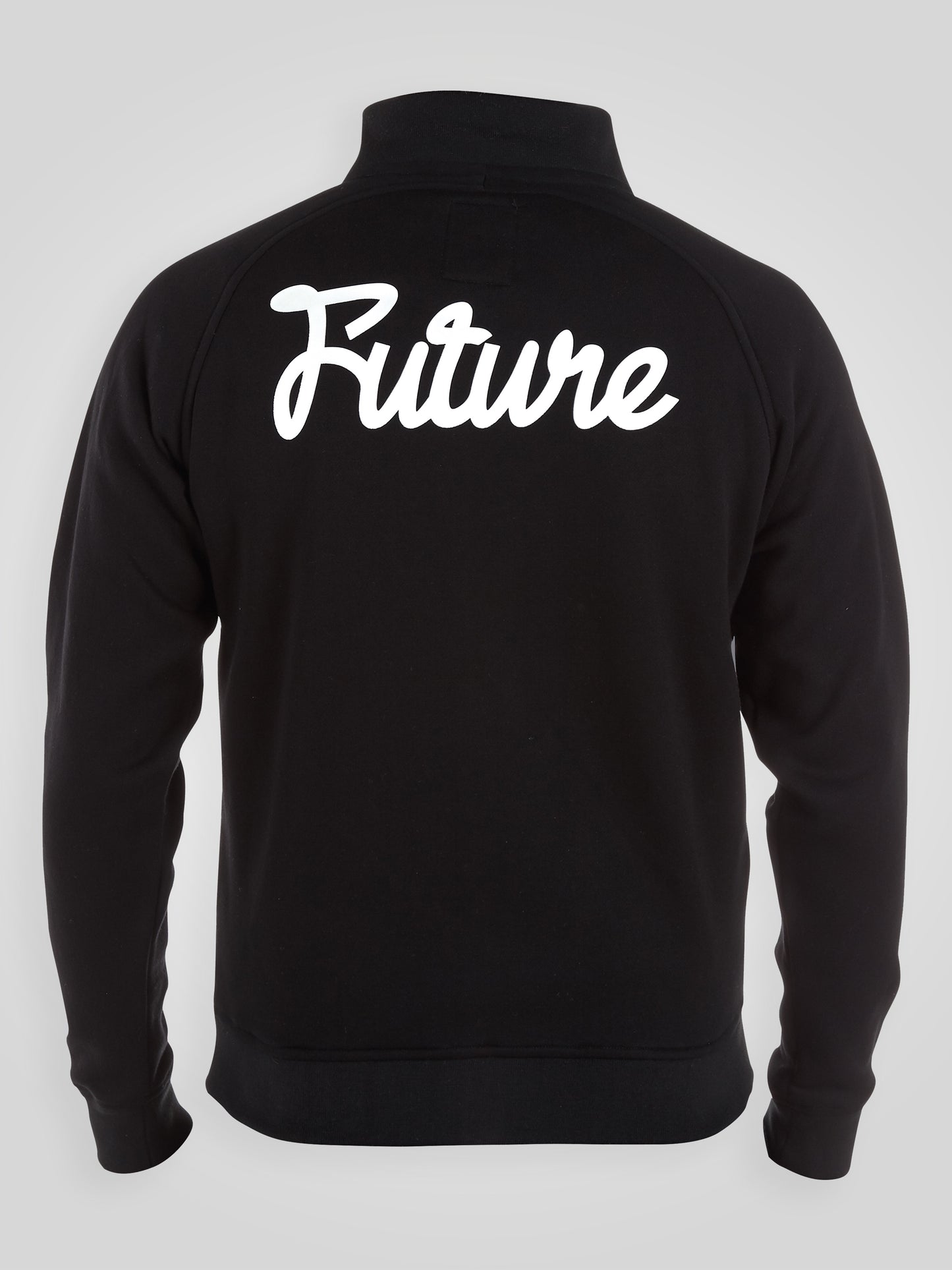 MUTHA -D555 Black Zip Through Bomber Sweat Jacket