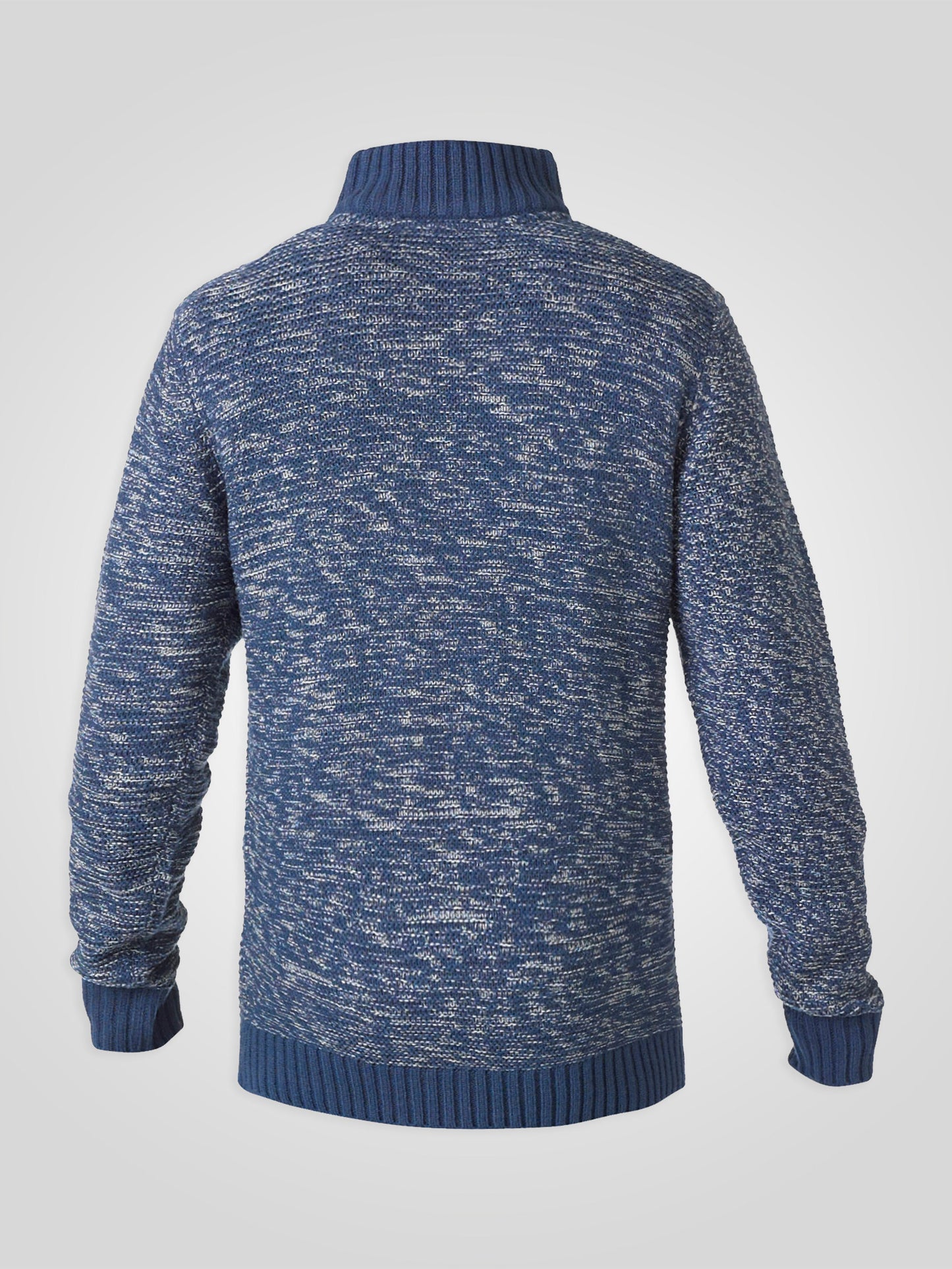 REMINGTON -D555 Navy Charcoal Twist Zipper Neck Sweater with Woven Pocket