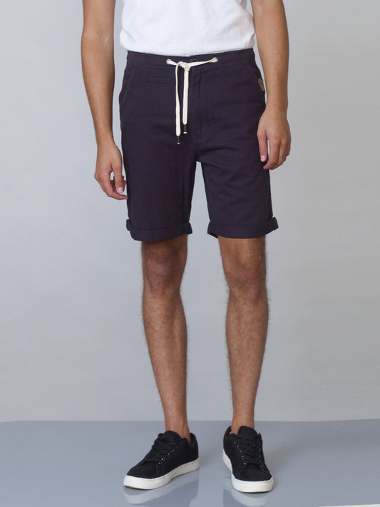 GARETH -D555 Navy Blue Shorts with Elasticated Waistband