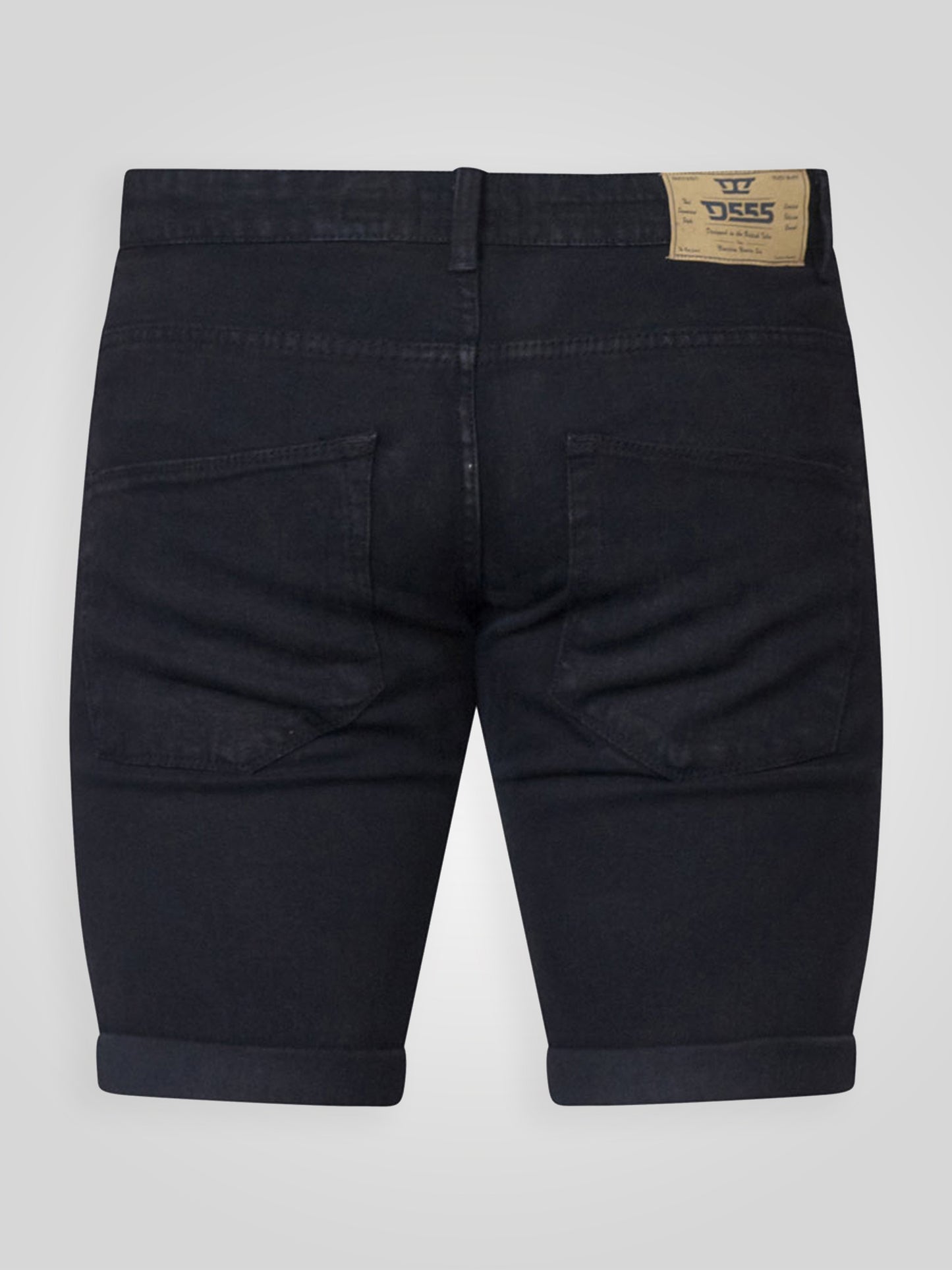 JUDE -D555 Black Stretch Denim Shorts