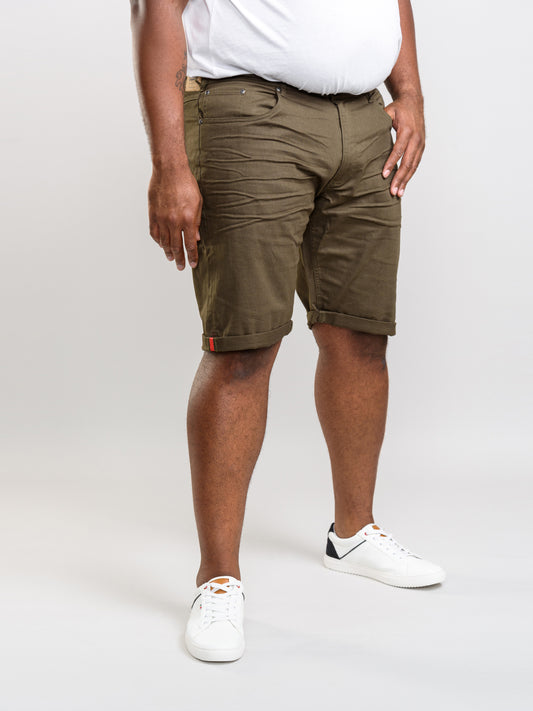 GILBERT 1 -D555 Khaki Green Stretch Canvas Short