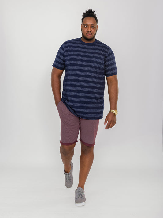 BANDIT -D555 Burgundy Print Stretch Chino Shorts