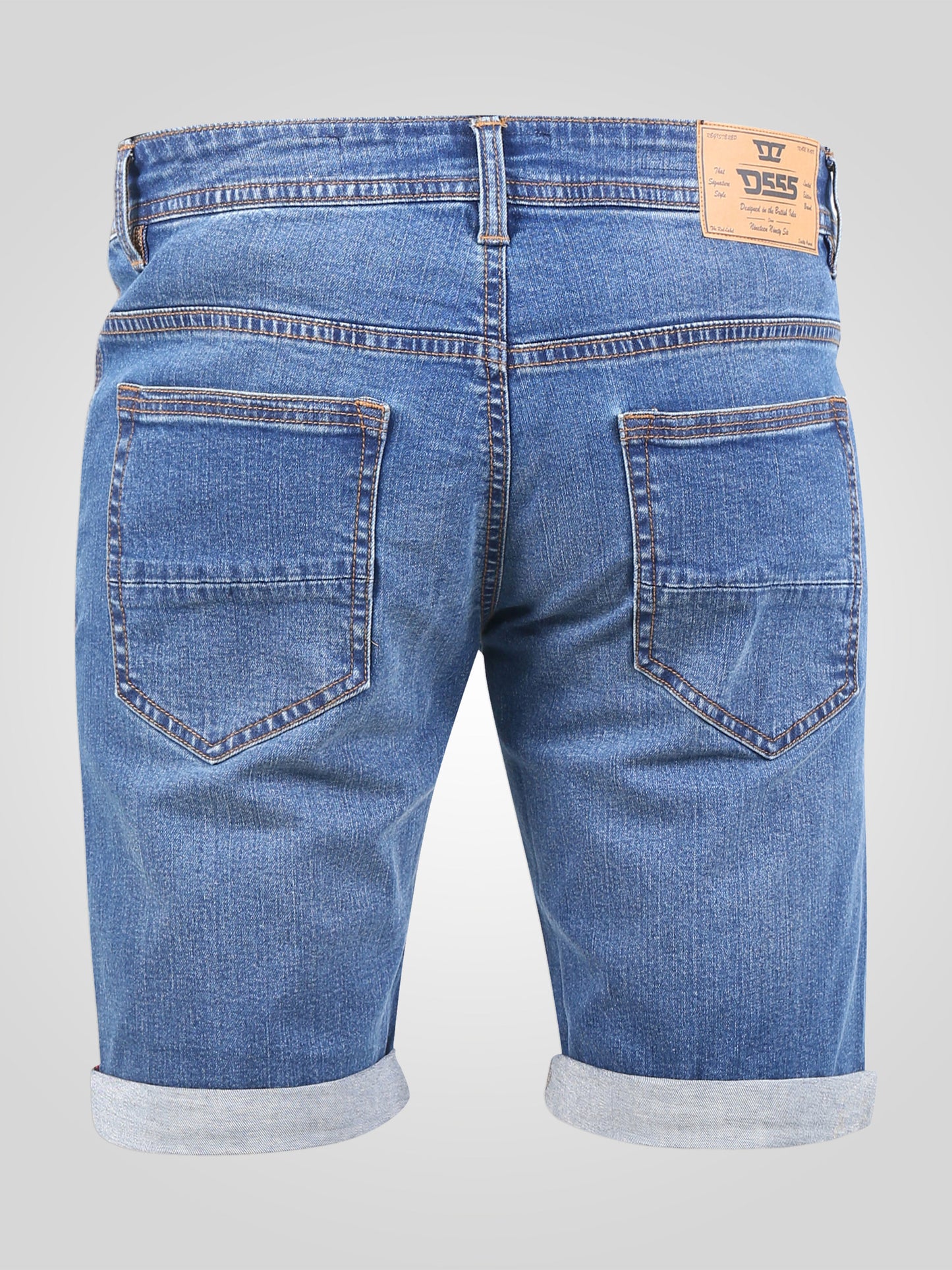BROXBOURNE -D555 Blue Stonewash Stretch Denim Shorts
