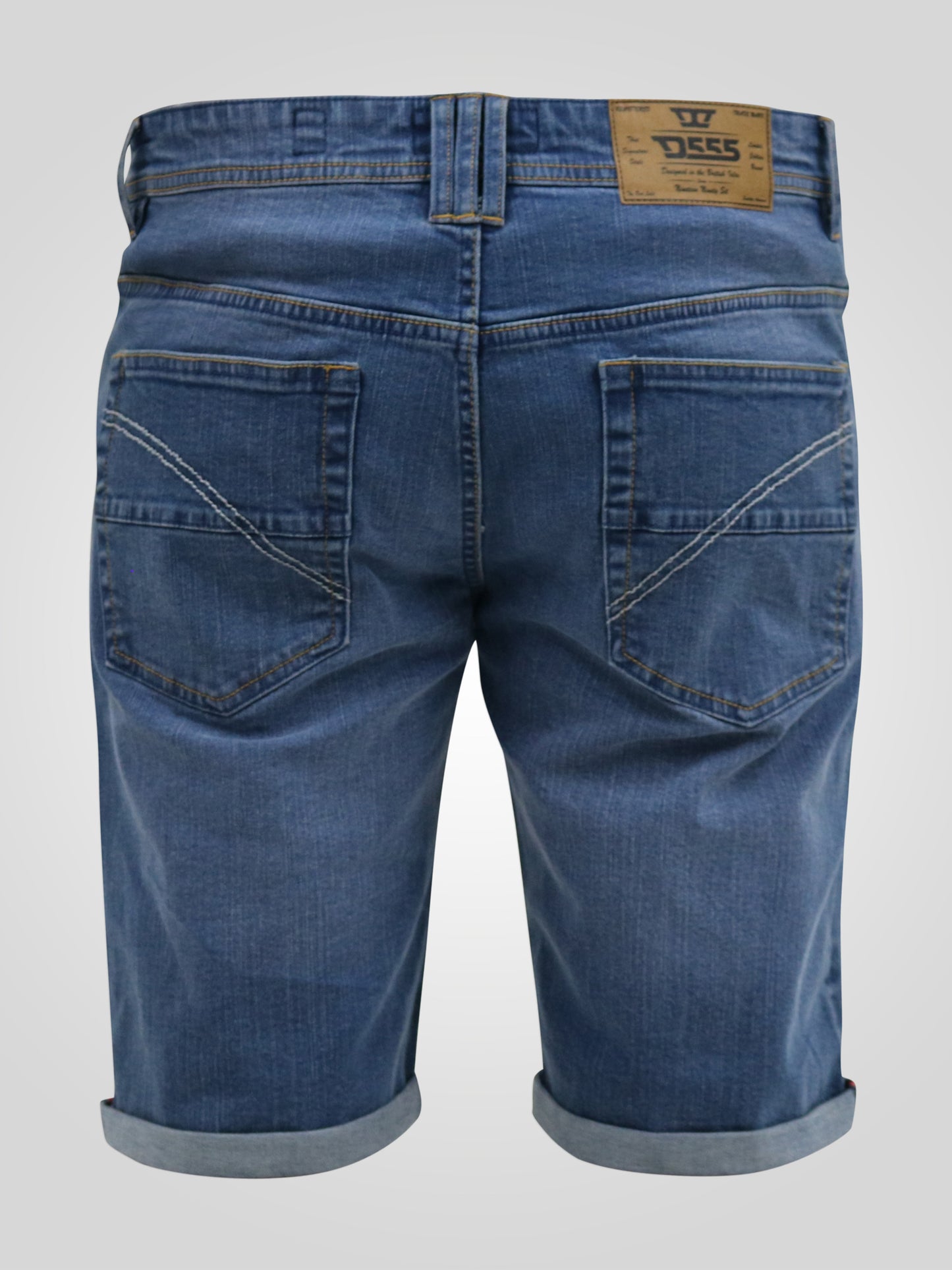 SUFFOLK -D555 Blue Stonewash Stretch Denim Shorts