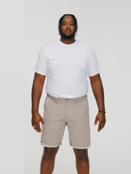 ELON -D555 Stone Stretch Chambray Shorts