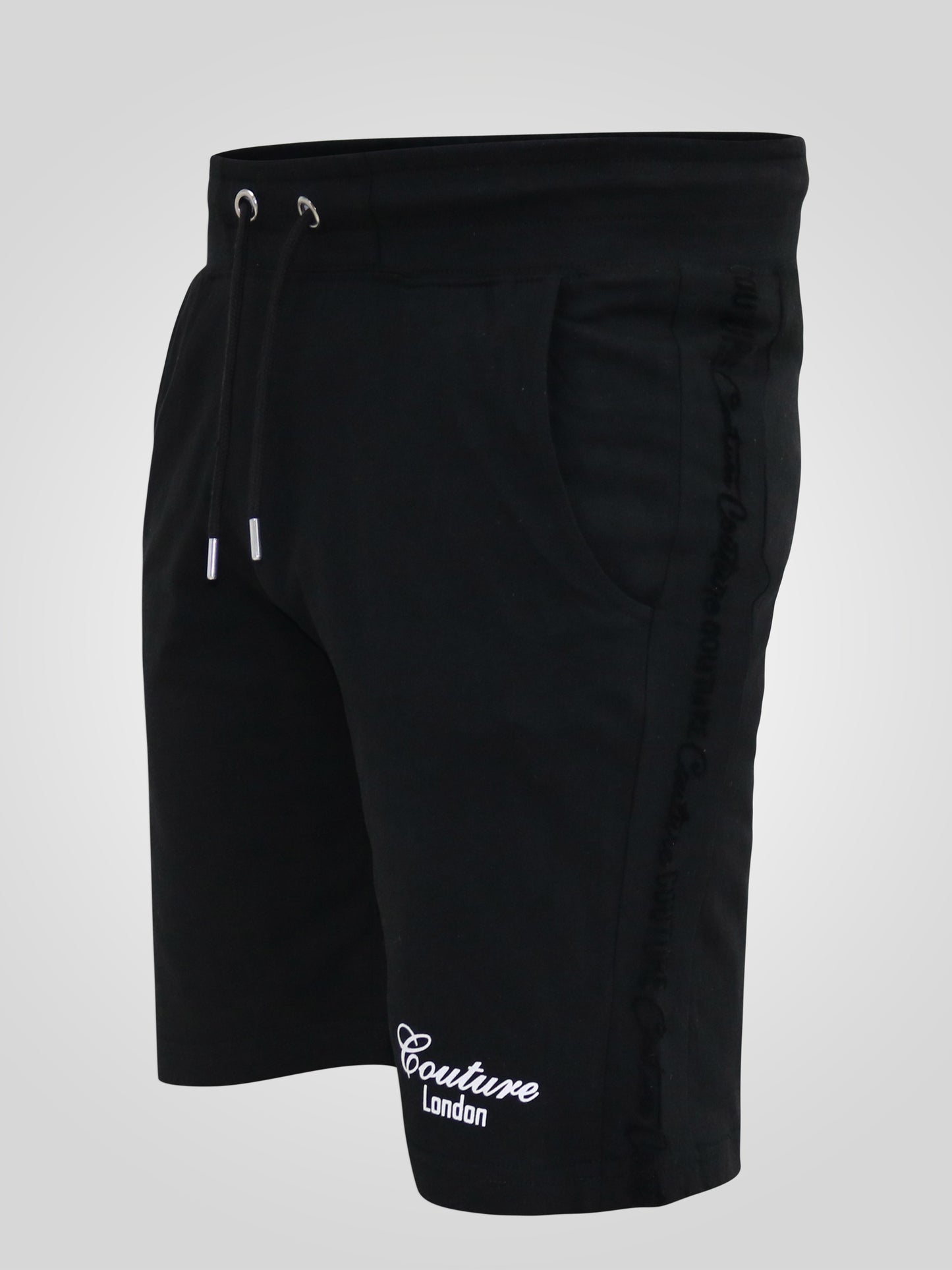 HOLBROOK -D555 Black Couture Elasticated Waistband Shorts