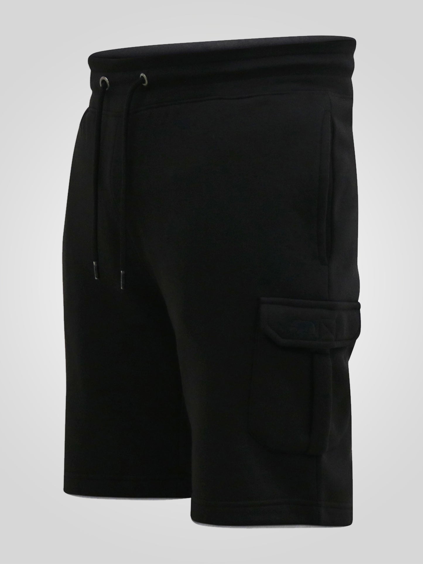 CYRUS 2 -D555 Black Elasticated Waist Fleece Cargo Shorts