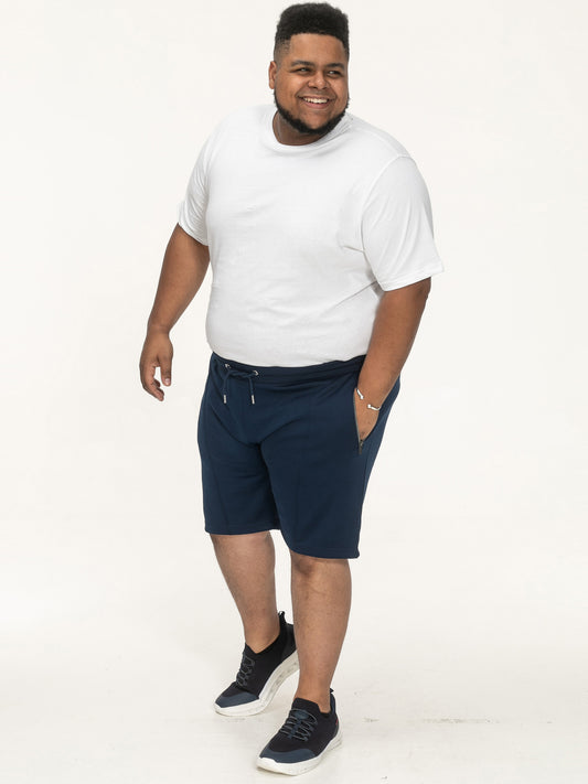 SPALDING -D555 Navy Blue Interlock Shorts with Pin Tuck Front