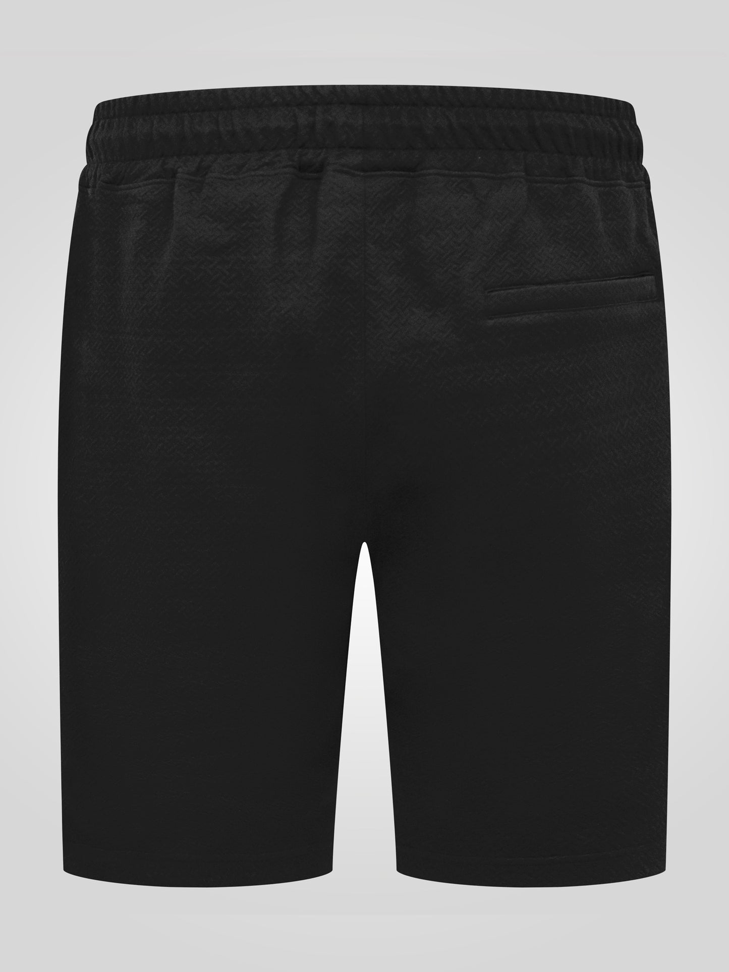 CRANSTON -D555 Black Stretch Jacquard Elasticated Waist Shorts