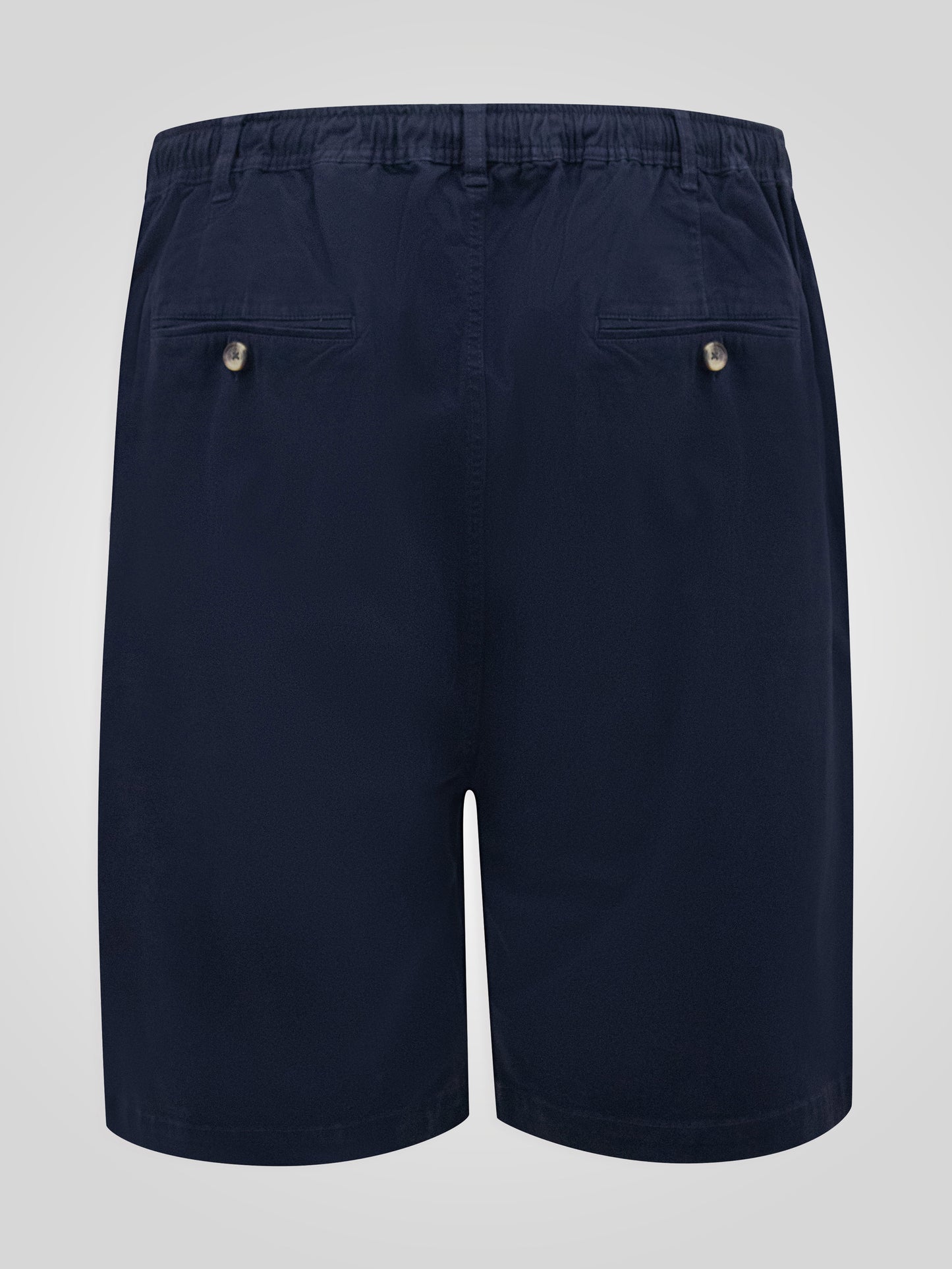 SPENCER 2 -D555 Navy Blue Full Elastic Waist Stretch Shorts with Drawcord