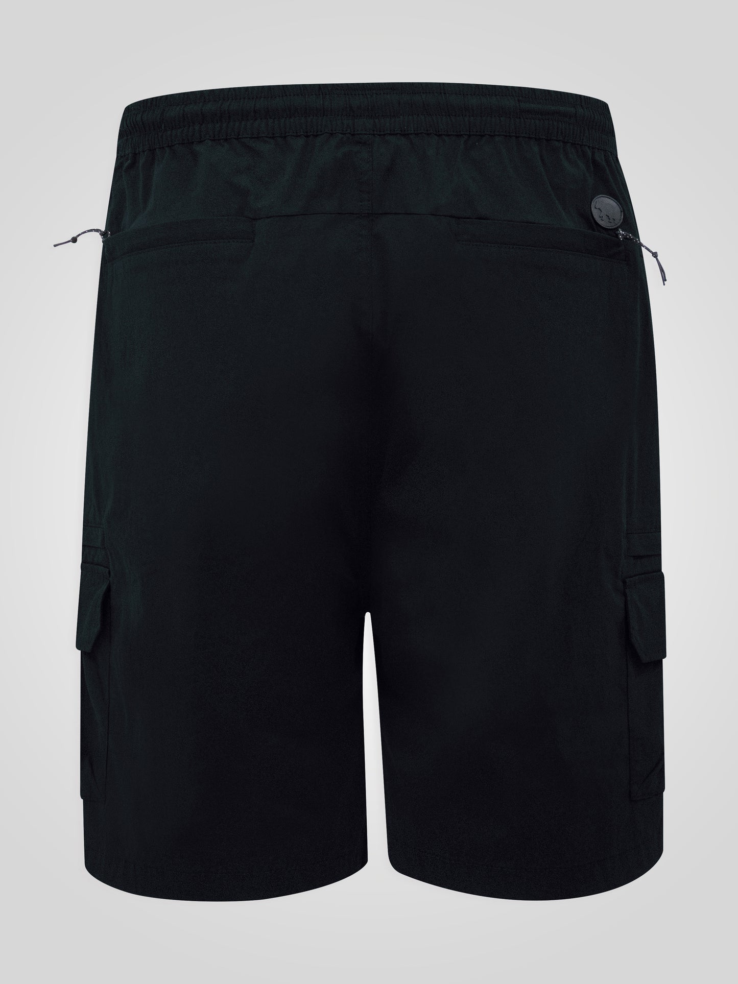 THOMAS -D555 Black Full Elastic Waist Stretch Shorts