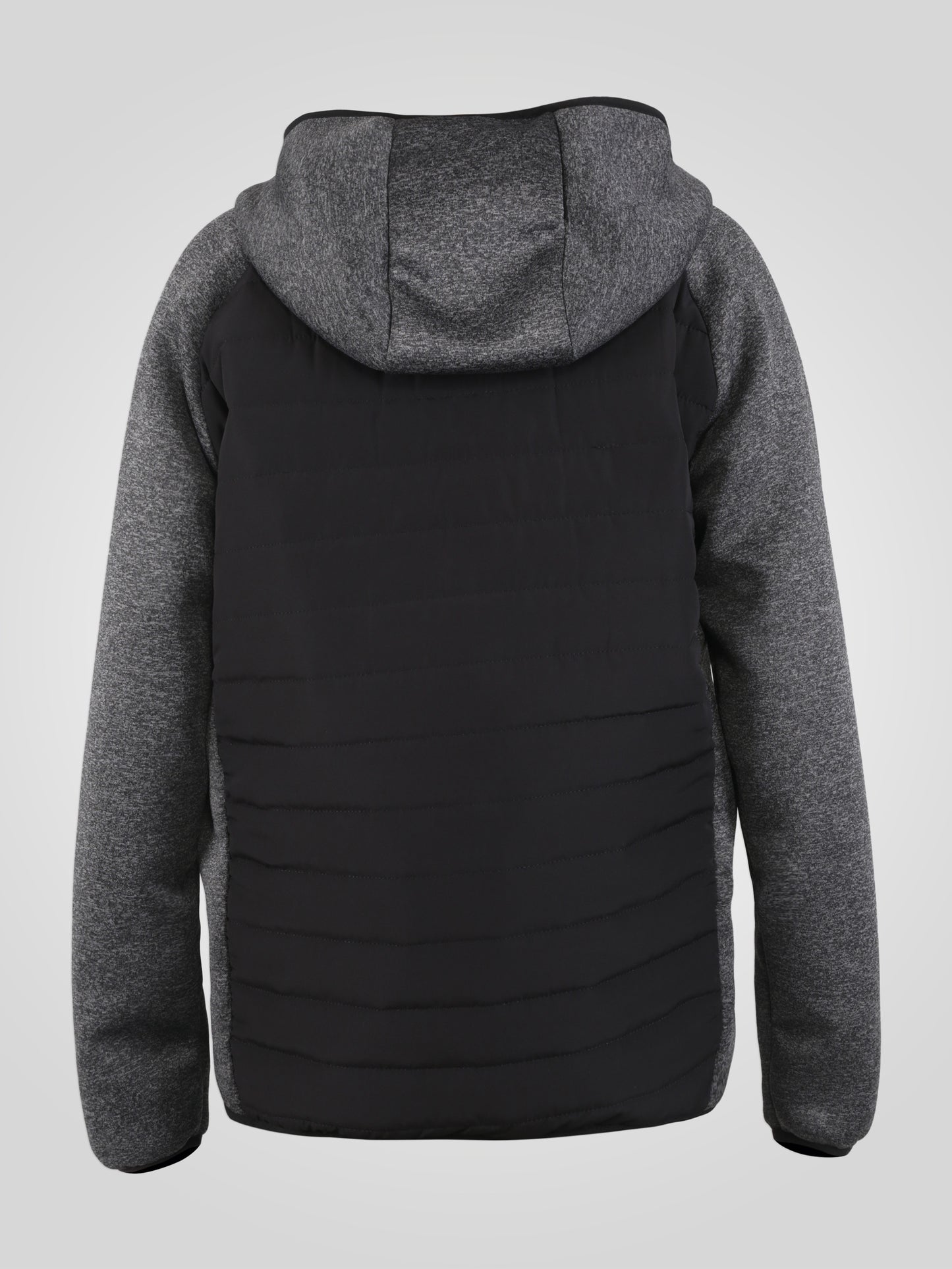 HIGHAMPTON -D555 Black/Charcoal Quilted Jacket with Fleece Sleeves