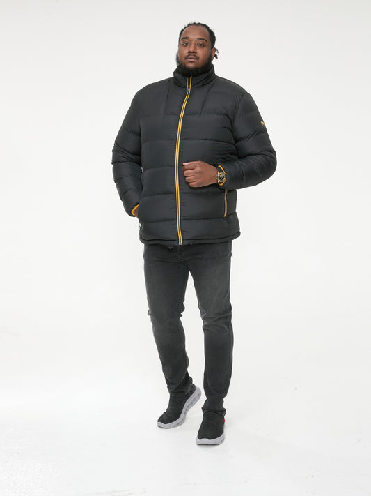 CRISTIANO -D555 Black Puffer Jacket with Binding On Cuffs