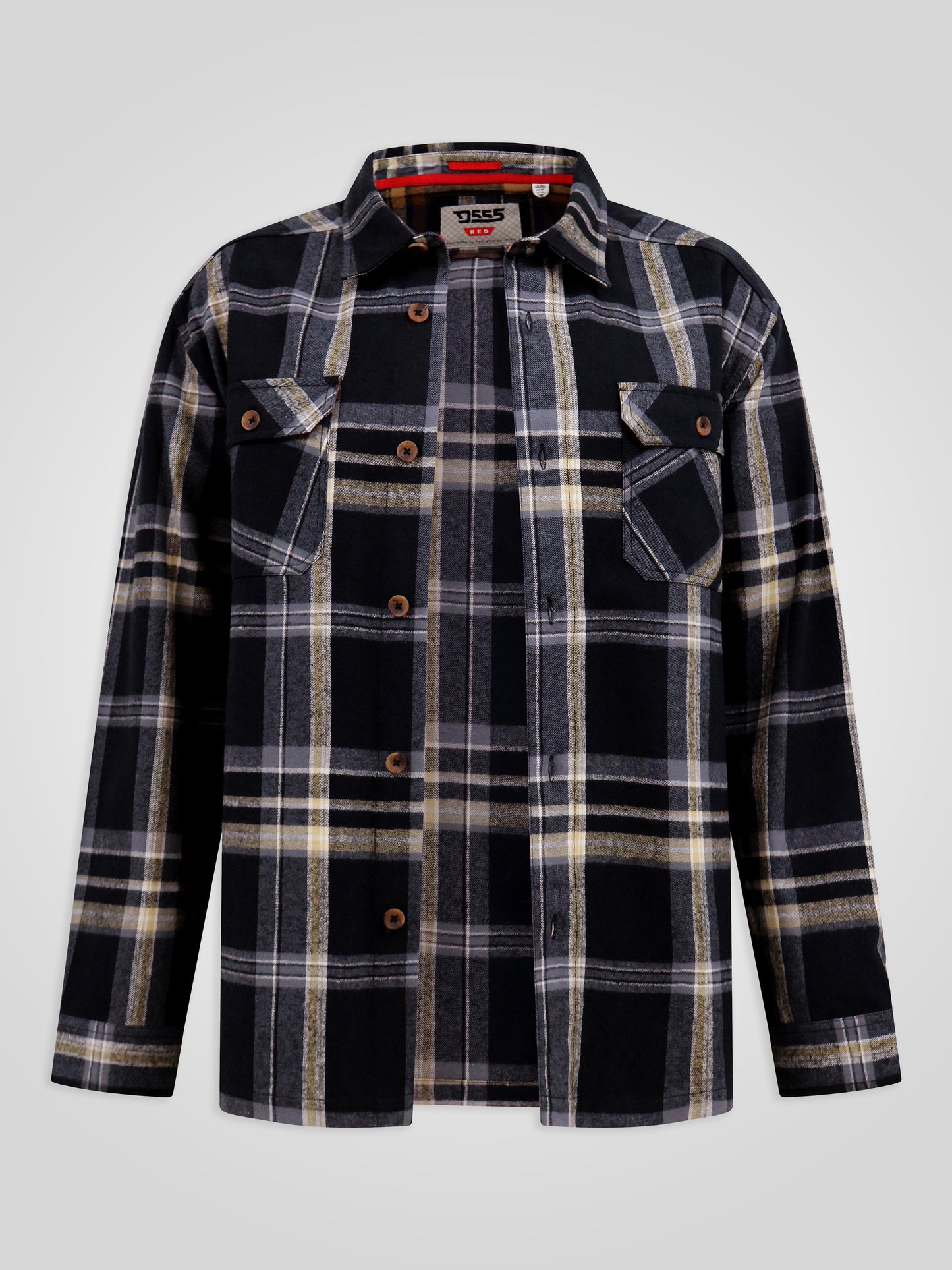 FALKIRK -D555 Black Grey Check Heavy Shacket Overshirt
