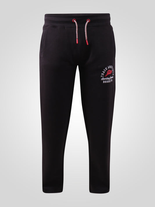 CHILWORTH1 -D555 Black Open Hem Jogger with Logo