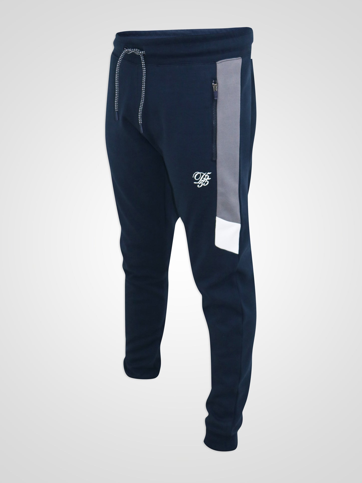 KENNETH -D555 Navy Blue D555 Couture Elasticated Waistband Jogger with Panels