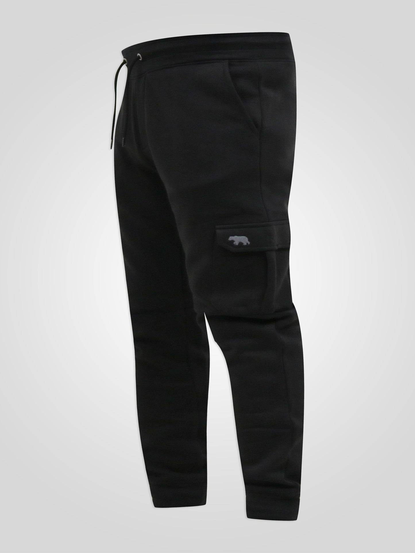 TILDEN 2 -D555 Black Cargo Pocket Joggers with Ribbed Cuffs