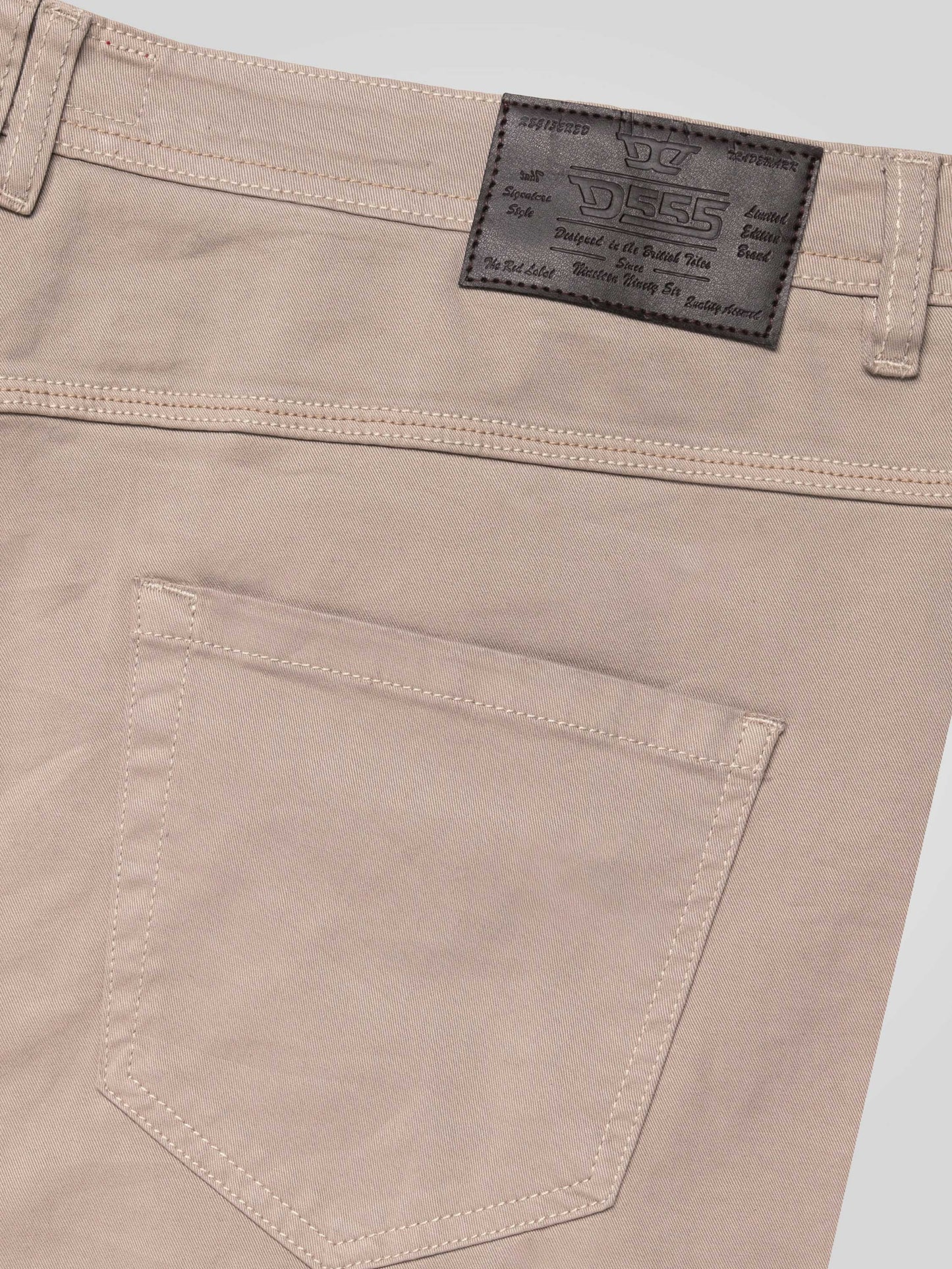 KELVIN 1-Stone Tapered Fit Five Pocket Stretch Twill Chino With Peach Finish