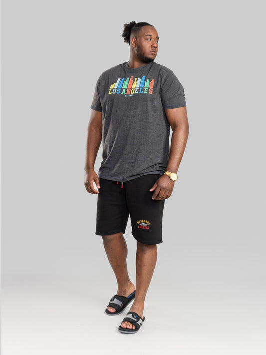 HEMFORD -D555 Charcoal Marl Los Angeles Sky Line Printed T-Shirt