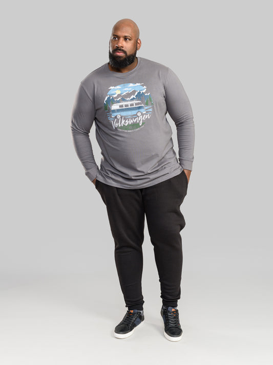MISTERTON -D555 Grey Official Licensed VW Mountain Explorer Printed T-Shirt