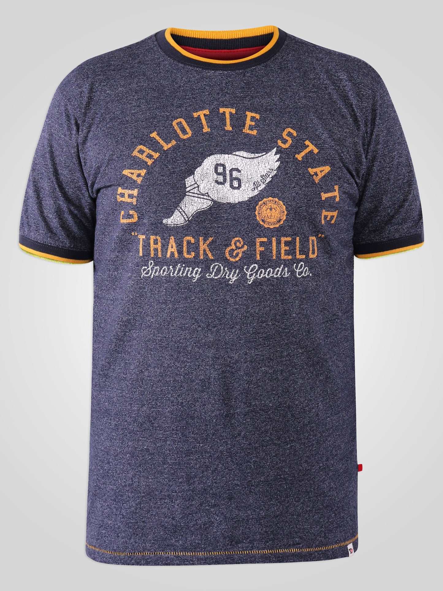 BETHNAL -D555 Navy Blue Fine Stripe Charlotte State Printed T-Shirt