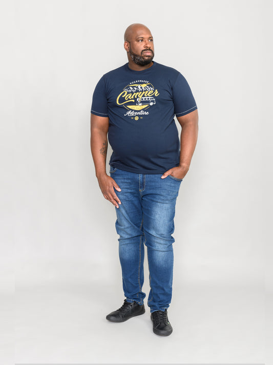 HORNSEY -D555 Navy Blue Official Licensed VW Camper Printed T-Shirt