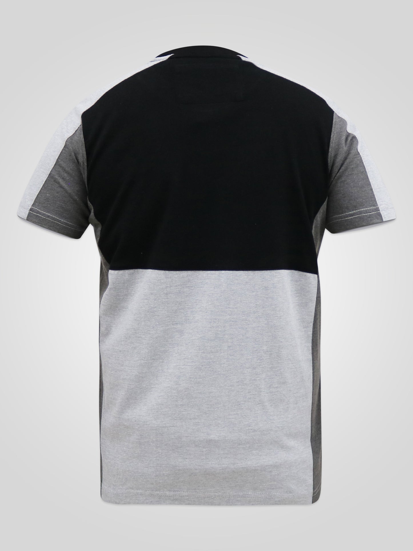 FELIX -D555 Black/Charcoal Couture Crew Neck T-Shirt with Cut and Sew Detail