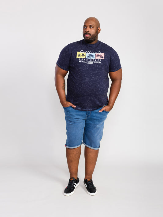 THORNDON -D555 Navy Reno California Long Beach Printed T-Shirt