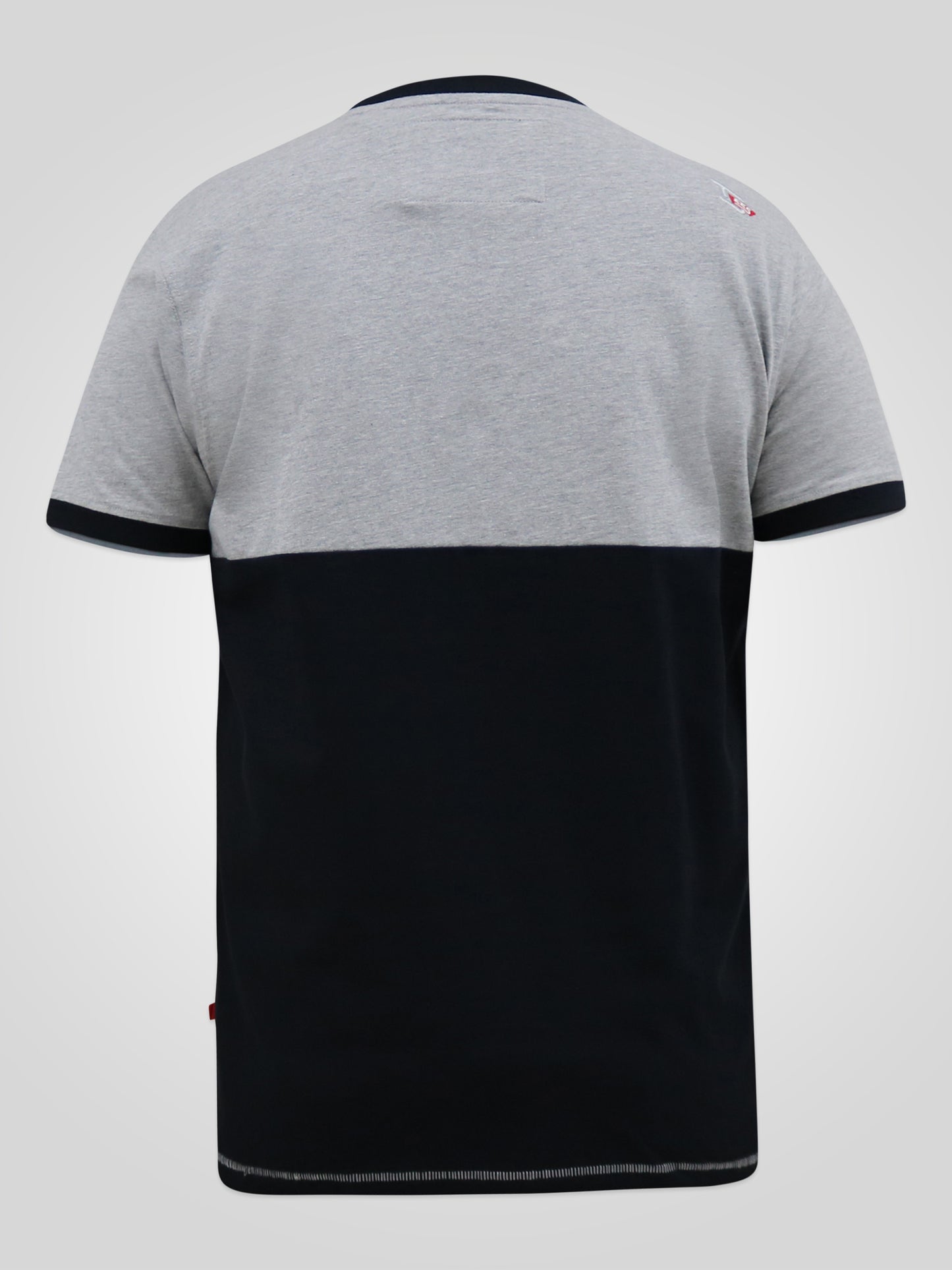 JUNIPER -D555 Grey Marl/Navy Blue California Printed Cut and Sew Panel T-Shirt