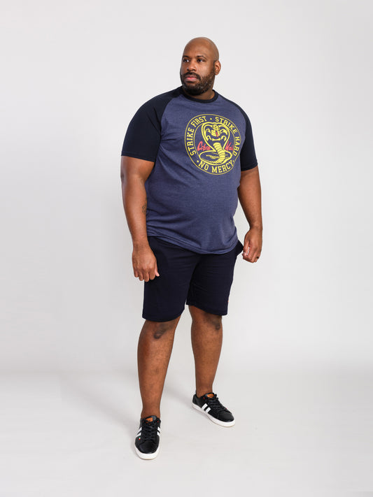STEEPLE -D555 Denim Marl/Navy Blue Official Licensed Cobra Kai Printed T-Shirt
