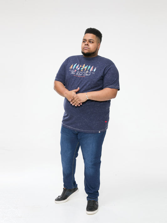 CROPWELL -D555 Navy Reno Fishing Tackle Printed Crew Neck T-Shirt