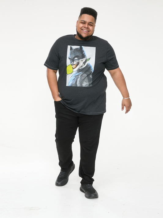 MARTIN -D555 Washed Black Official Licensed Batman Printed T-Shirt