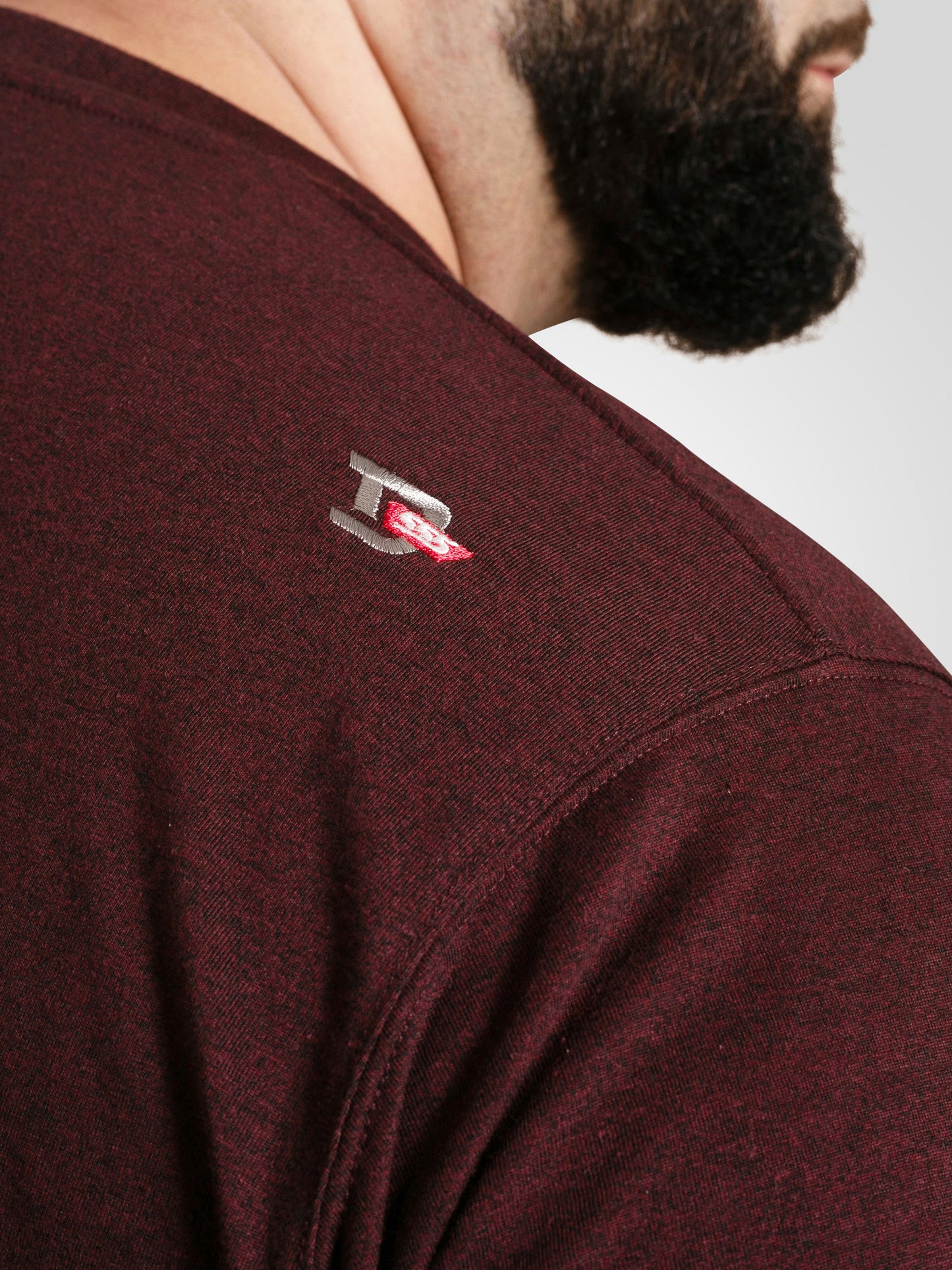 BARNSLEY -D555 Burgundy Twist Guitar and Amp Printed Crew Neck T-Shirt