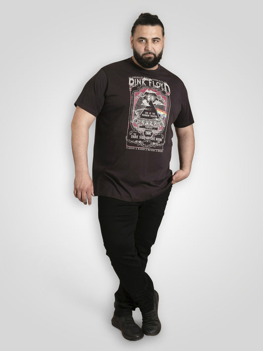 BLACKPOOL -D555 Washed Black Official Licensed Pink Floyd Printed T-Shirt