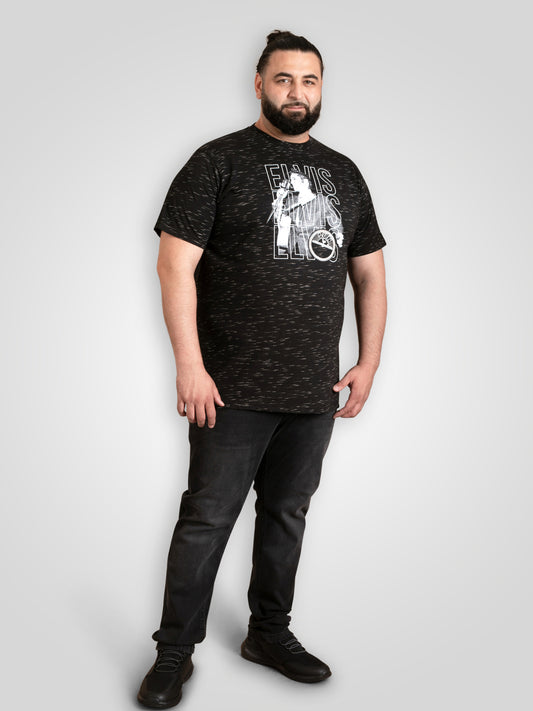 GRACELAND -D555 Black Reno Official Licensed Elvis Presley Printed T-Shirt